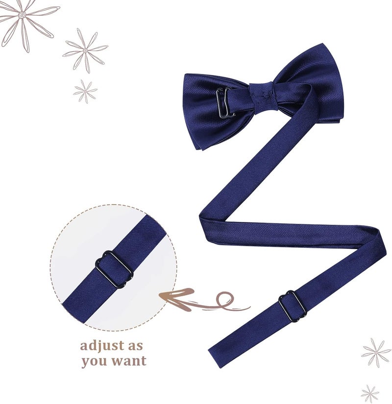 Kajeer Kids Bow Tie, Boy Bow Ties Pre-tied Silk 100% Classic Solid Adjustable Girls Neck Bowtie for Wedding Party - Image 2