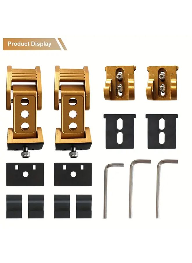 Aluminum Engine Hood Latch Lock Catch Kit Compatible With Golden Color For 2007 2018 JK JKU And 2018 2024 JL JLU JT Gladiator - Image 1