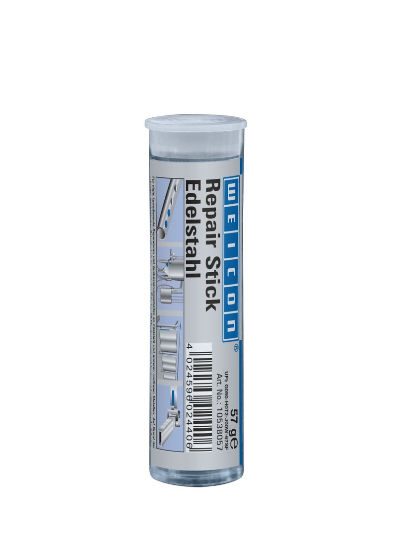 Weicon Repair Stick Stainless Steel 57 g 2-component Special Adhesive Epoxy Resin For repairs on stainless steel and similar. Metals, housings, containers  - Image 1