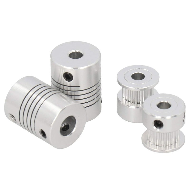 مجموعة محمل خطي LM8UU مع قابض عمود المحرك وبكرة توقيت الحزام ومجموعة مفتاح سداسي - Image 4