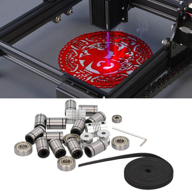 مجموعة محمل خطي LM8UU مع قابض عمود المحرك وبكرة توقيت الحزام ومجموعة مفتاح سداسي - Image 5