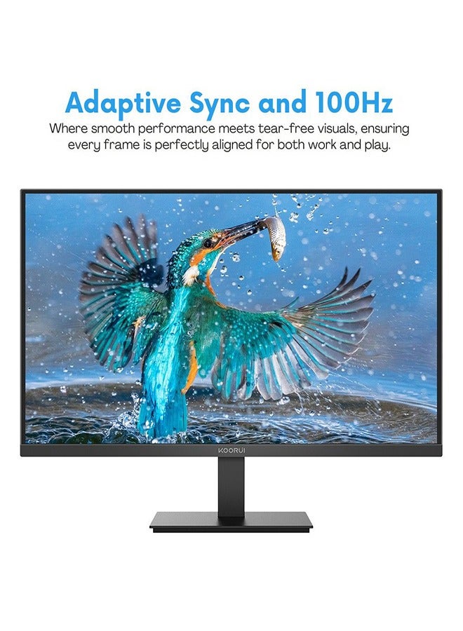 KOORUI KOORUI 22-Inch Full HD Monitor 1920 x 1080, Ultra-thin design, 100Hz 99% sRGB, Adaptive Sync, VESA Mountable, Tilt Adjustable, Eye protection, HDMI and VGA, E2212F  - Image 3