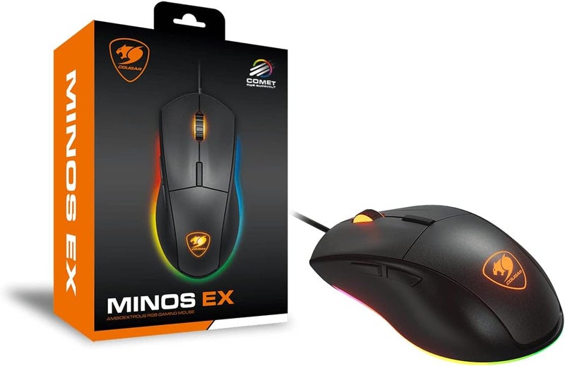Cougar Gaming | Gaming Mouse | MINOSEX Black - Optical Sensor PMW3330-7200 DPI - OMRON Switches - Customizable RGB Backlight - Ergonomic Design - PTFE Pads - USB connector - Image 1