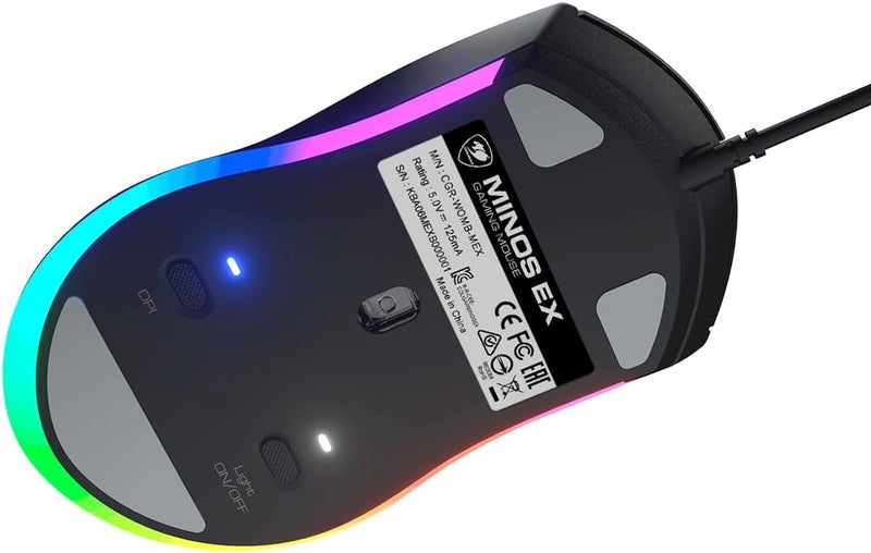 Cougar Gaming | Gaming Mouse | MINOSEX Black - Optical Sensor PMW3330-7200 DPI - OMRON Switches - Customizable RGB Backlight - Ergonomic Design - PTFE Pads - USB connector - Image 3