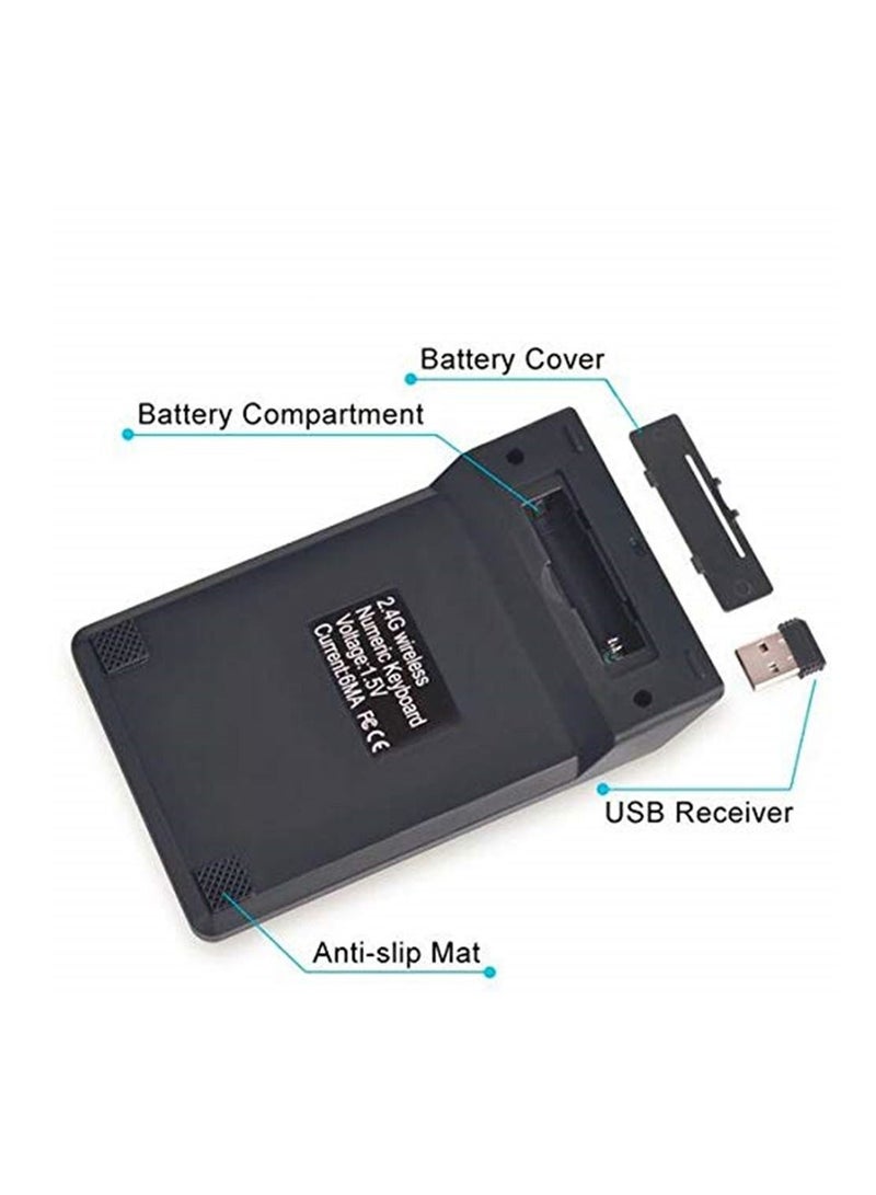 لوحة مفاتيح رقمية صغيرة 18 Keys لوحة مفاتيح رقمية 2.4G USB لوحة مفاتيح لاسلكية Numpad لأجهزة الكمبيوتر المحمول المتوافقة - Image 3