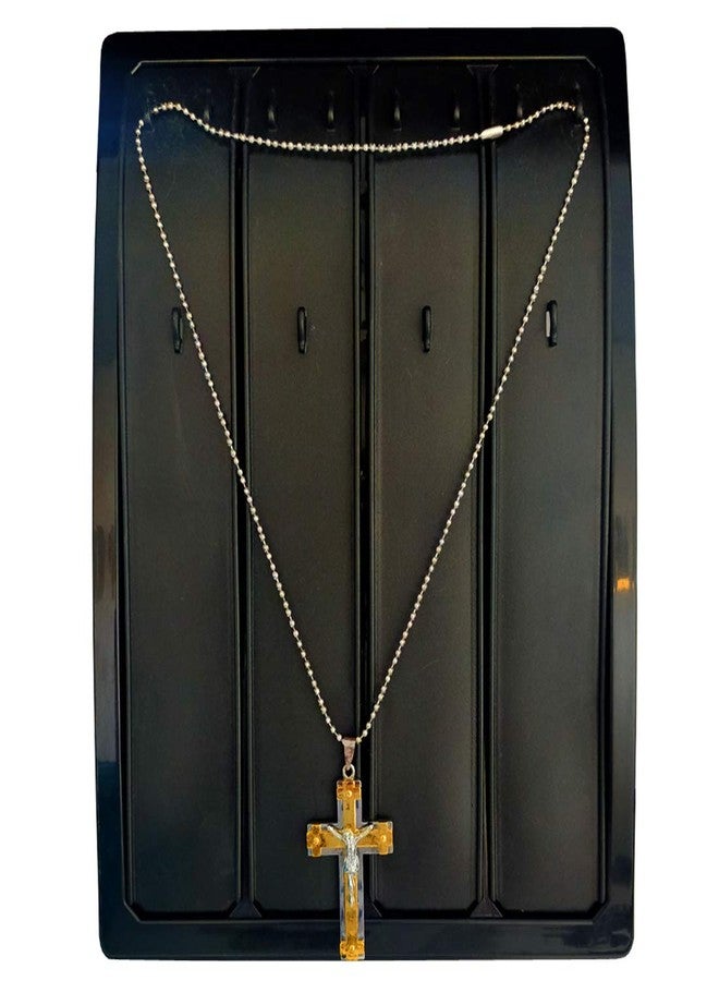 Sullery Christmas Gift Cubic Zirconium Crystal Lord Holy Jesus Christ Crucifix Cross Locket Gold Stainless Steel Necklace Pendant for Men and Women - Image 4