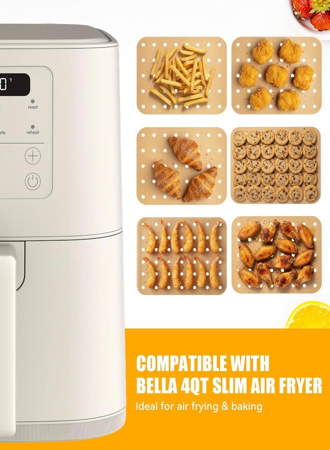 MMH 130PCS Air Fryer Paper Liners Perforated for bella 4Qt Slim Air Fryer(3.3lb Capacity), Rectangular Airfryer Disposable Parchment Paper Liner, Non-Stick Food-grade Air-Frier Accessories Free of Bleach - Image 2