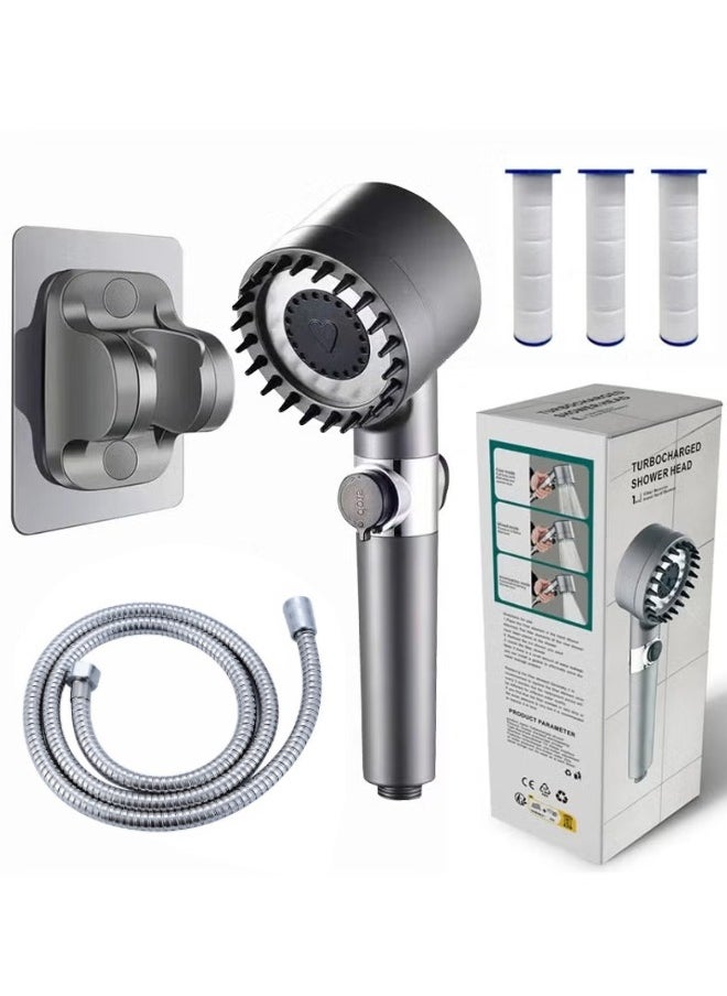 Handheld shower head, Shower head kit with high pressure and high flow even at low water pressure, Filter shower head with 1.5m hose, holder, rubber gasket and three filters - pzsku/Z158814476A5E980862CFZ/45/_/1726995938/2b17101b-0d79-4cc0-8d62-6bade137cd0b