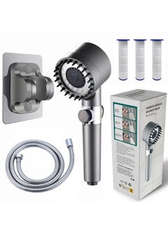 VOGMAX Handheld shower head, Shower head kit with high pressure and high flow even at low water pressure, Filter shower head with 1.5m hose, holder, rubber gasket and three filters  - Image 1