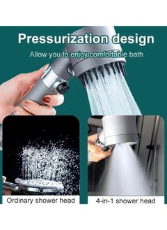 VOGMAX Handheld shower head, Shower head kit with high pressure and high flow even at low water pressure, Filter shower head with 1.5m hose, holder, rubber gasket and three filters  - Image 5