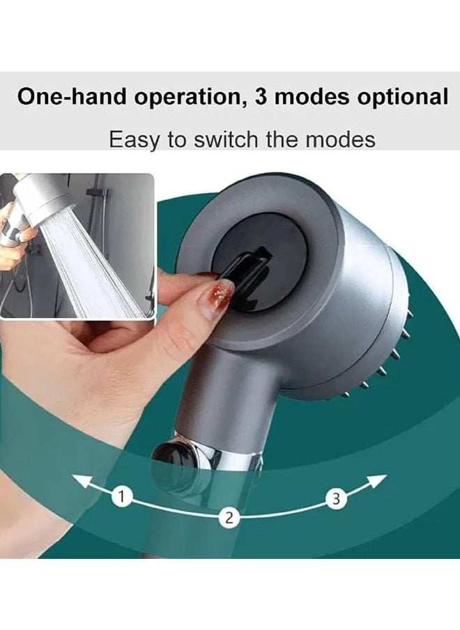 VOGMAX - Handheld shower head, Shower head kit with high pressure and high flow even at low water pressure, Filter shower head with 1.5m hose, holder, rubber gasket and three filters - Image 1