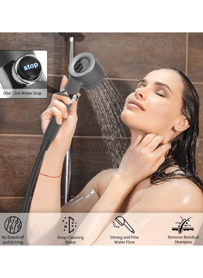 VOGMAX - Handheld shower head, Shower head kit with high pressure and high flow even at low water pressure, Filter shower head with 1.5m hose, holder, rubber gasket and three filters - Image 1