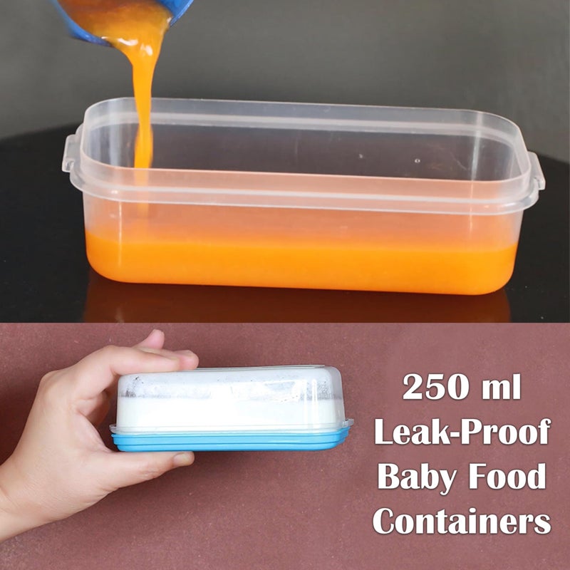 ARSUK Small Plastic Food Storage Containers with Lids, 8-Pack 8oz (1 Cup / 250 ml) Rectangular Freezer Portion Containers for Leftovers, Spices & Soup, BPA-Free, Stackable, Leak-Resistant, Microwave Safe - Image 5