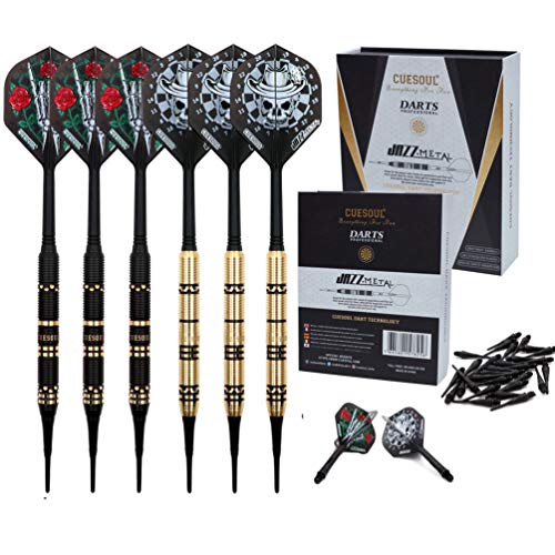 CUESOUL Jazz - Soft Tip Darts Set 19 Grams with 6pcs AK5 Plastic Integrated Flights & 36pcs Plastic Tips for Electronic Dart Board - Image 1