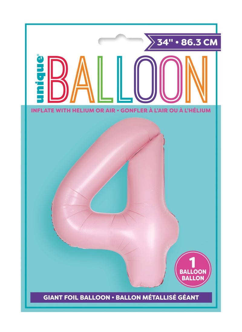 يونيك 34 "بالون رقائق وردي جميل غير لامع رقم 4 - Image 2