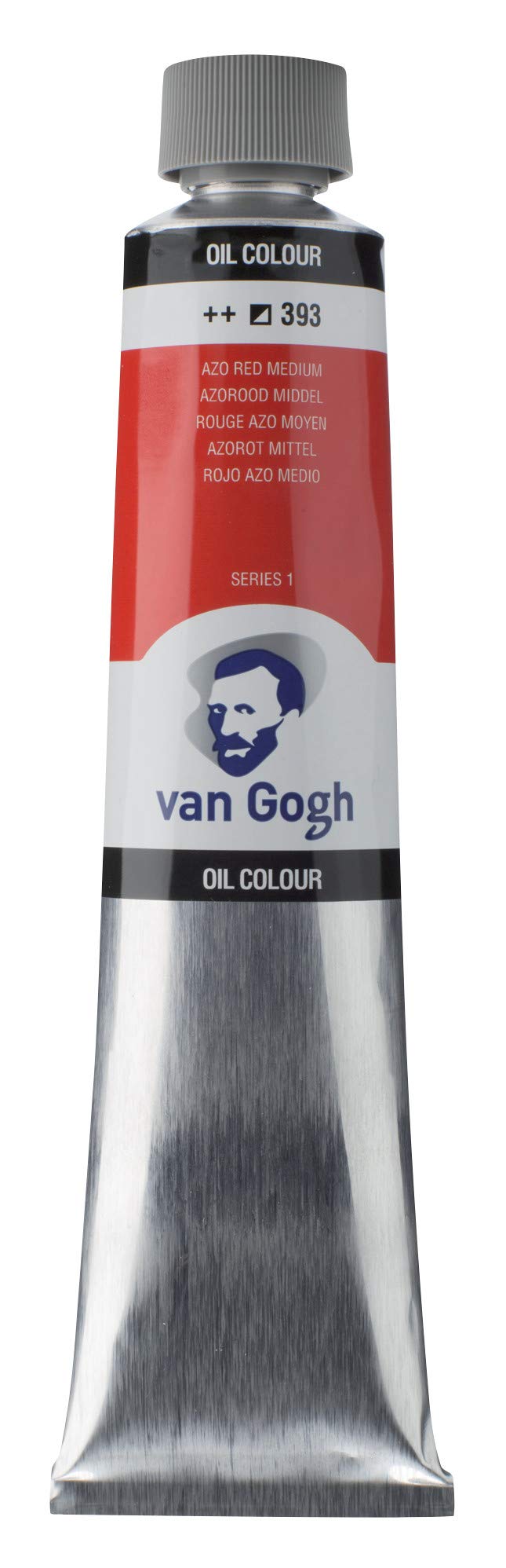 Talens Van Gogh Oil Color Paint, 200ml Tube, AZO Red Medium 393 - Image 1