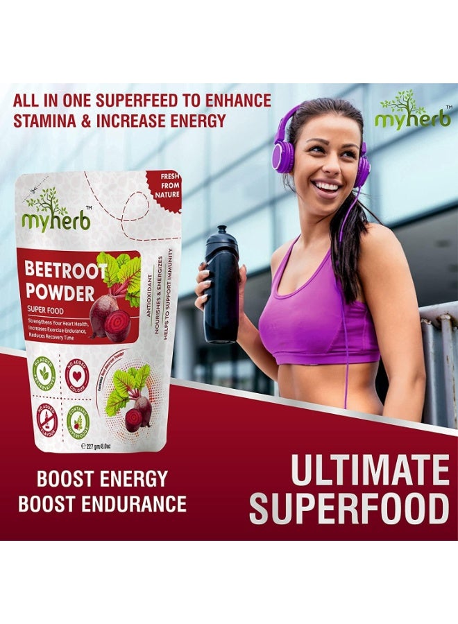 MYHERB 100% Natural Organic Beet Root Powder || 227 Gm/0.5 Lbs || Super Concentrated || Circulation Superfood || Supports Natural Energy & Stamina || For Men & Women - Image 2
