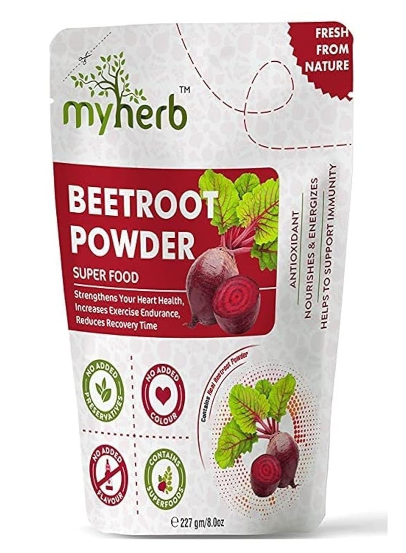 MYHERB 100% Natural Organic Beet Root Powder || 227 Gm/0.5 Lbs || Super Concentrated || Circulation Superfood || Supports Natural Energy & Stamina || For Men & Women - Image 1
