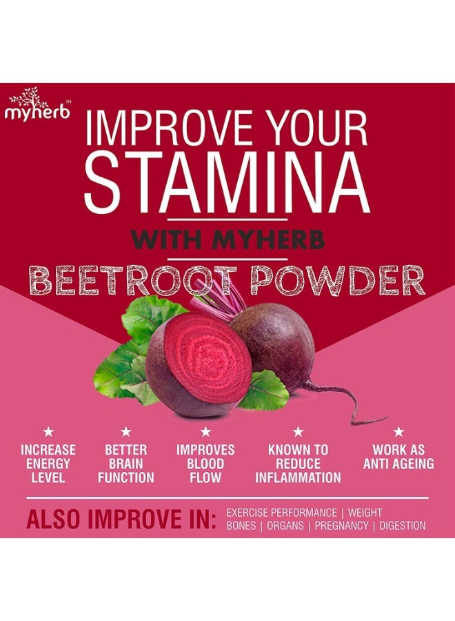 MYHERB 100% Natural Organic Beet Root Powder || 227 Gm/0.5 Lbs || Super Concentrated || Circulation Superfood || Supports Natural Energy & Stamina || For Men & Women - Image 3