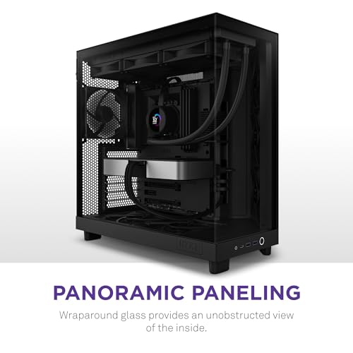 NZXT H6 Flow CCH61FB01 Compact DualChamber MidTower Airflow Case Panoramic Glass Panels HighPerformance Airflow Panels Includes 3 x 120mm Fans Cable Management Black - Image 3