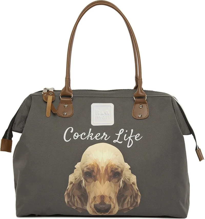 Bagmori Gray Cocker Spaniel Printed Shoulder Strap Bag