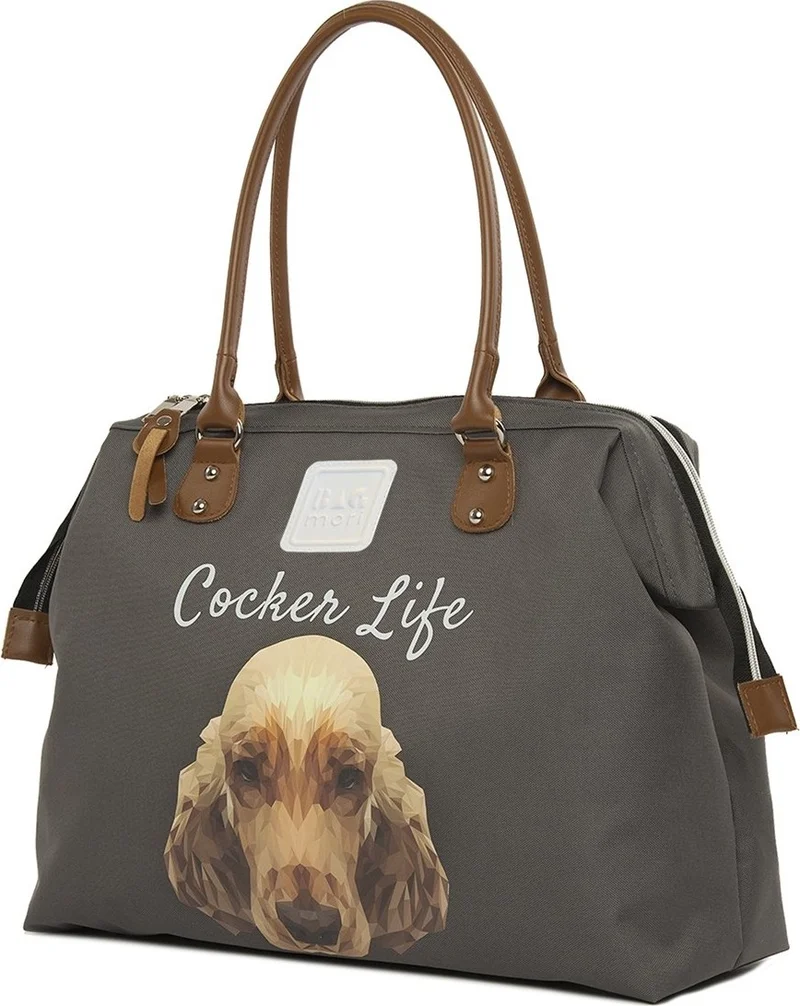 Bagmori Gray Cocker Spaniel Printed Shoulder Strap Bag