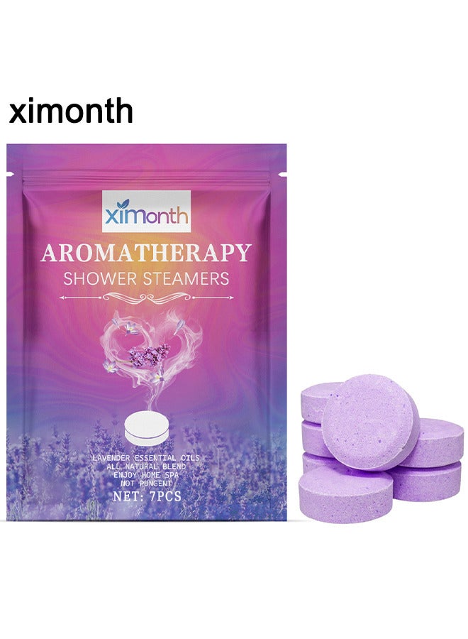 ximonth Shower Steamers Aromatherapy, Shower Bombs Birthday Gifts, Organic With Chamomile Rose Lavender Mint Watermelon Eucalyptus Essential Oil, Vapor Steam Tablets - Relaxation Gifts For Women 7PCS  - Image 1