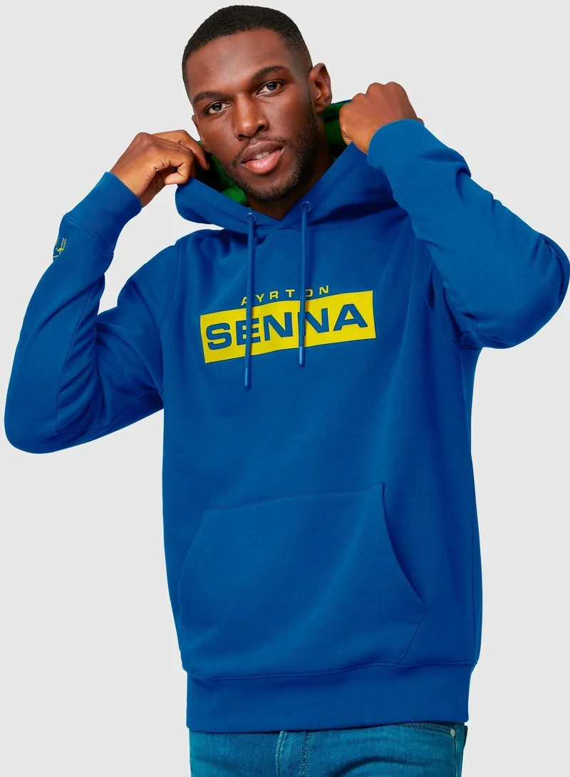 Ayrton Senna Ayrton Senna Collection Logo Hoodie