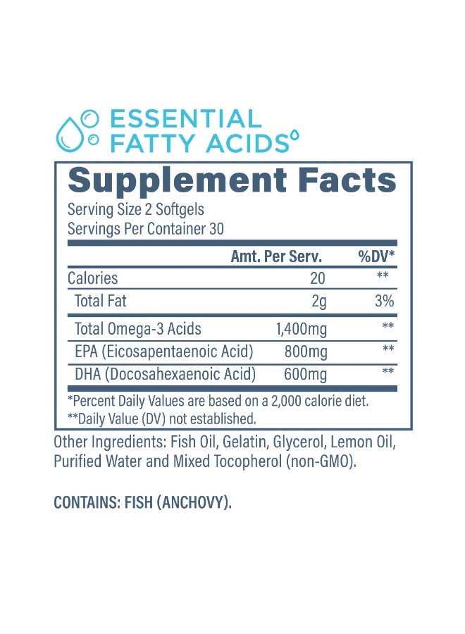ريفايف إسينشال فيتامين - تركيبة يومية لدعم المناعة وصحة القلب والأحماض الدهنية الأساسية - 30 كبسولة هلامية - Image 3