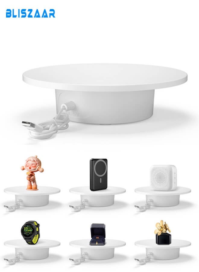 Bliszaar Electric Rotating Turntable, 360° Motorized Display Stand with 3KG Load, Display Table for Photography Product Show Jewelry Display Watch 3D Model 20CM  - Image 1