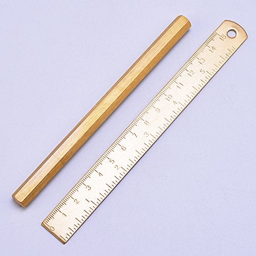 EKLOEN EDC Pocket Six-Edge Solid Brass Signature Ballpoint Pen with Centimetre Ruler - Image 2