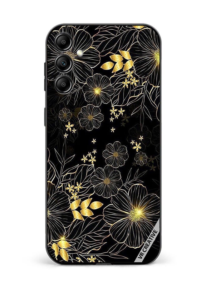 VR CREATIVE Protective Case Cover For Samsung Galaxy M54 Golden Flower Design Multicolour - Image 1