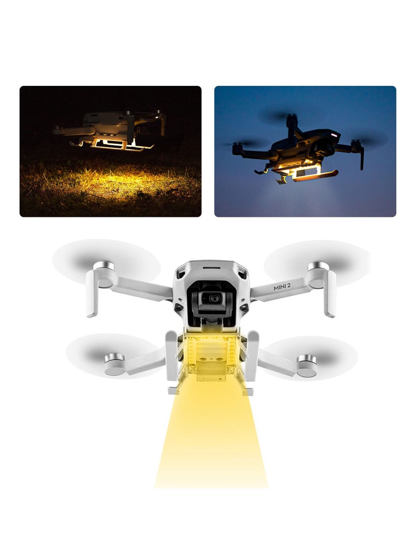 SYOSI Led Light Landing Gear for DJI Mini 2 Mini SE Mavic Mini Drones, Foldable Light-emitting Tripod with Nighttime Indication Flight Light Drone Extension Protection Accessory Yellow Light - Image 1