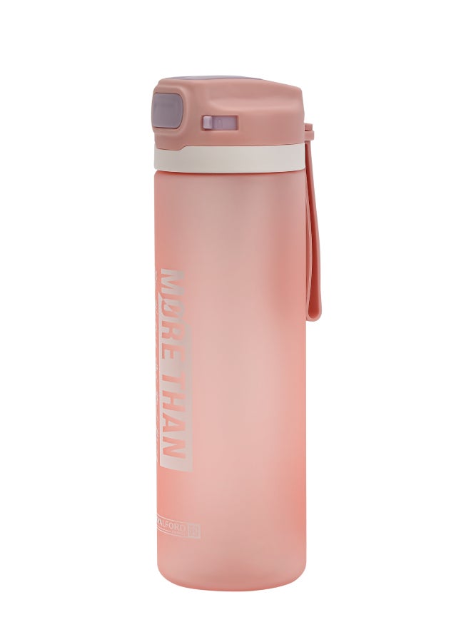 Royalford 630ml Water Bottle- RF11934 Transparent Plastic Bottle with Flip flop Lid and Secure Lock Assorted Colour - Image 1
