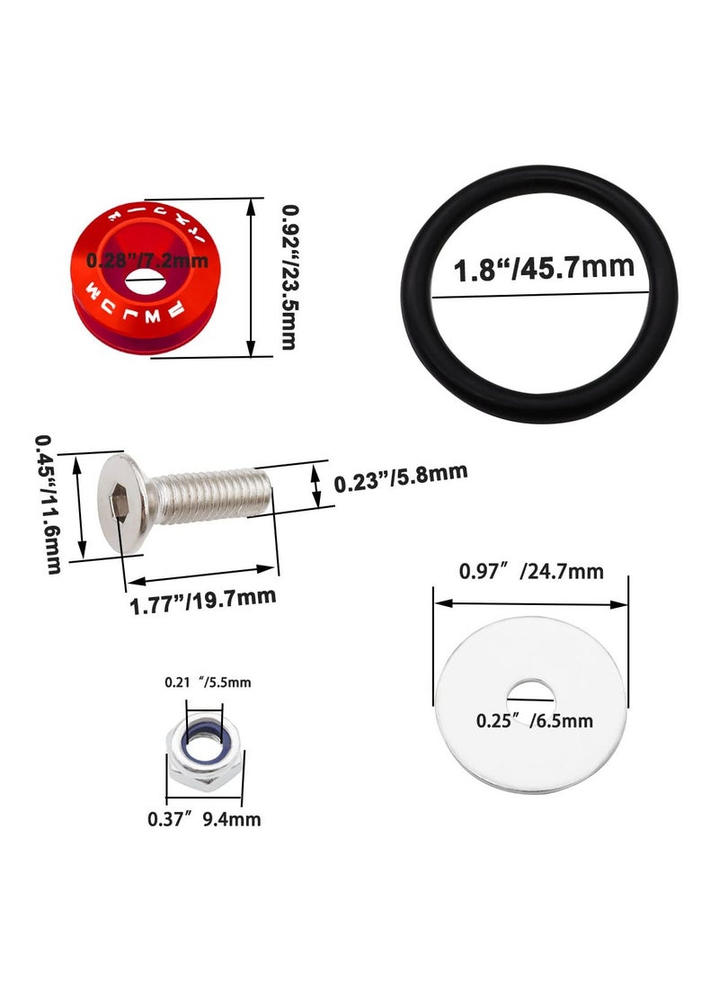 Generic Car Bumper Washer Aluminium Alloy JDM Bumper Washer/Bolt Engine Bay Dress Up Kit Quick Release Fastener  - Image 2