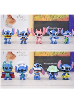 STITCH 10-Piece set of Stitch Doll Model Toy Cake Decorations Toys  - Image 1