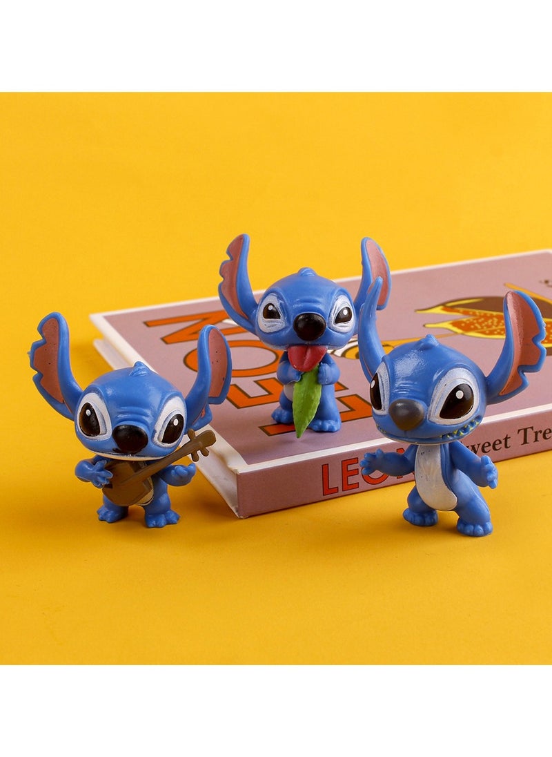 STITCH مجموعة مكونة من 10 قطع من لعبة ستيتش دمية نموذجية لتزيين الكيك  - Image 3