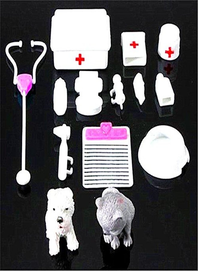 EatingBiting（R） 14Pcs Set Mini Dollhouse Miniatures Kids Doctor Medical Equipment Kit Doll Toys for Dolls Bear Dollhouse Miniatures, Kids Interest Intellectual Cultivated - Image 1