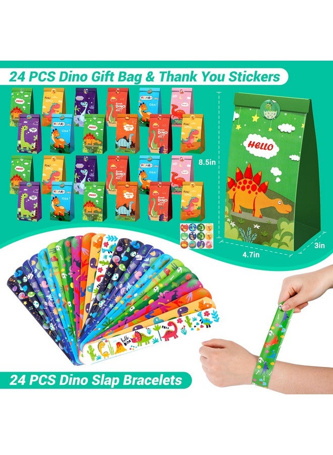 INNOCHEER Dinosaur Party Favors, Dinosaur Birthday Decorations 24 Pack Dinosaur Party Supplies Dinosaur Party Decorations, Dinosaur Goodie Bags for Birthday Party Favors for Kids 3-5 4-8 8-12 Dino - Image 3