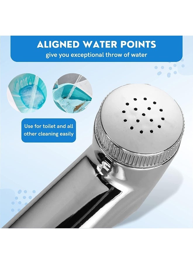 SAQOWARE Alsaqer Toilet Shattaf Set ( Plated) Handheld Bidet Sprayer with Adjustable Water Pressure Control, Wash Shattaf Toilet Spray, Bathroom Sprayer with Complete Accessories  - Image 3