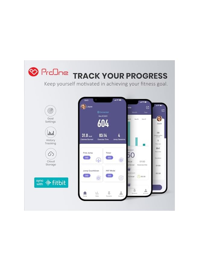 ProOne Pgh600 Smart Skipping Rope With Counter, Adjustable Wireless Skipping Rope, App Analysis Data, Fitness Skipping Rope Men Women Kids, Crossfit Training Equipment - Image 3