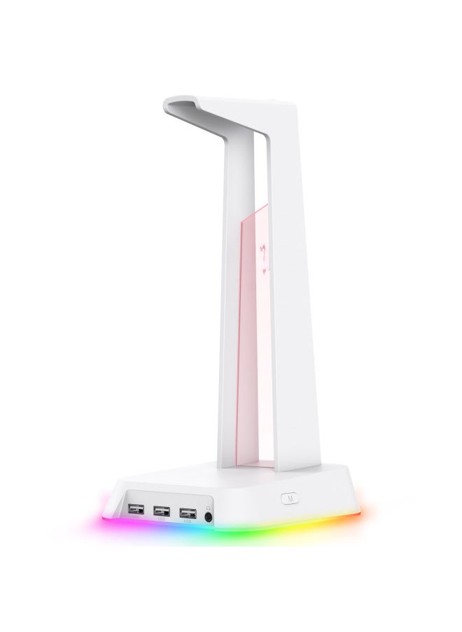 Generic ONIKUMA Headset Bracket RGB Luminous Storage Shelf Desktop Bracket USB Interface Pink-Color:St-2 Pink Rgb Bracket  - Image 3