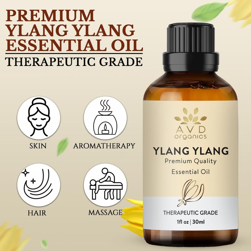 Ylang Ylang Essential Oil 30ml – 100% Pure & Natural, Premium Quality Essential Oil for Aromatherapy, Diffuser, Skin & Hair – 1 fl. oz - Image 3