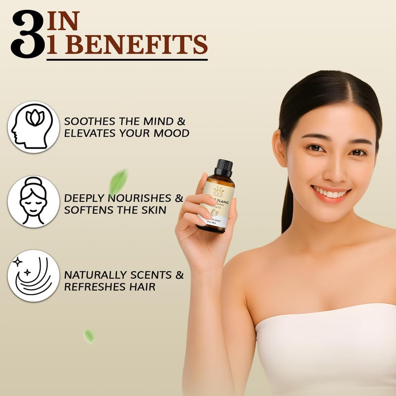 Ylang Ylang Essential Oil 30ml – 100% Pure & Natural, Premium Quality Essential Oil for Aromatherapy, Diffuser, Skin & Hair – 1 fl. oz - Image 4