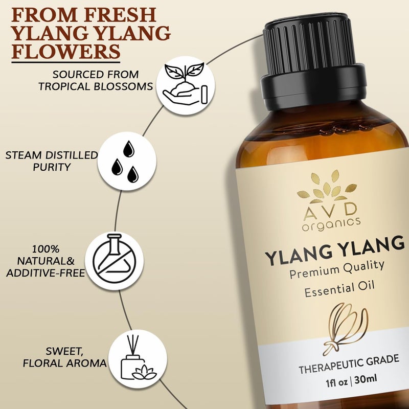 Ylang Ylang Essential Oil 30ml – 100% Pure & Natural, Premium Quality Essential Oil for Aromatherapy, Diffuser, Skin & Hair – 1 fl. oz - Image 5