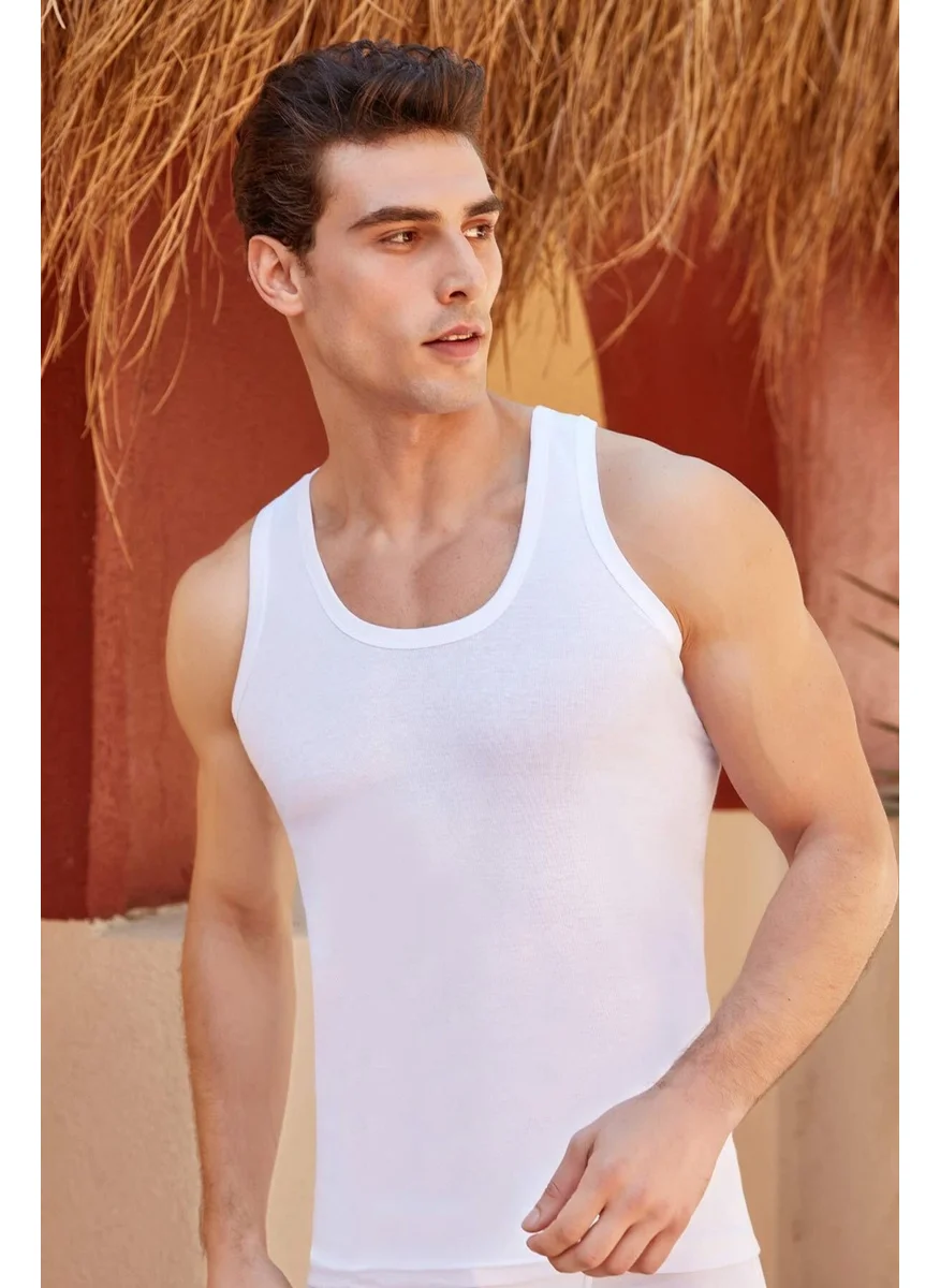 بيراك Clear Cotton Rib White Men's Undershirt 3 Pieces