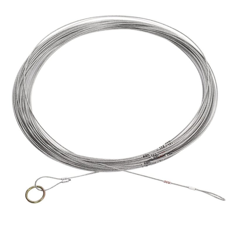 Steel Wire Measuring Rope, Construction Steel Wire Rope with Embedded Meter Scale, Flexible and Durable Measuring Cord for Well Depth, Farmland, Railway and Engineering Surveying (30m/98.4ft) - Image 1