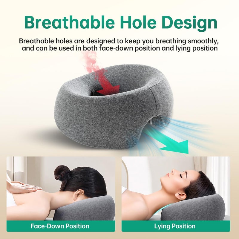 MOONYOOY Face Down Pillow with Face Cradle Pad, Massage Headrest for Bed, BBL Pillow After Surgery Post Eye Surgery Vitrectomy Recovery - Comfortable Support for Faster Healing & Pain Relief - Image 4