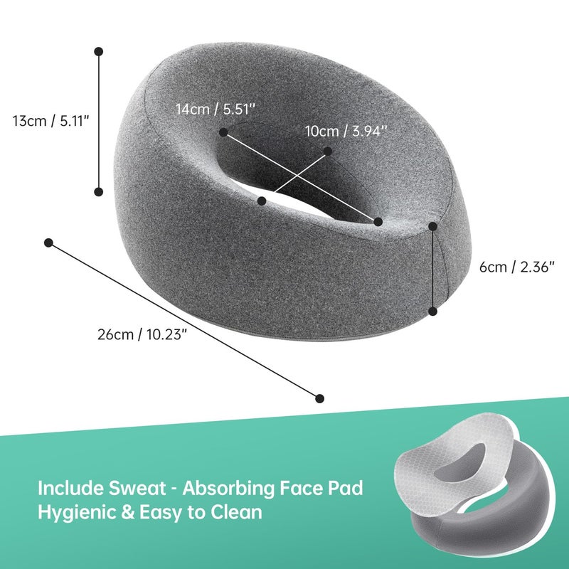MOONYOOY Face Down Pillow with Face Cradle Pad, Massage Headrest for Bed, BBL Pillow After Surgery Post Eye Surgery Vitrectomy Recovery - Comfortable Support for Faster Healing & Pain Relief - Image 2