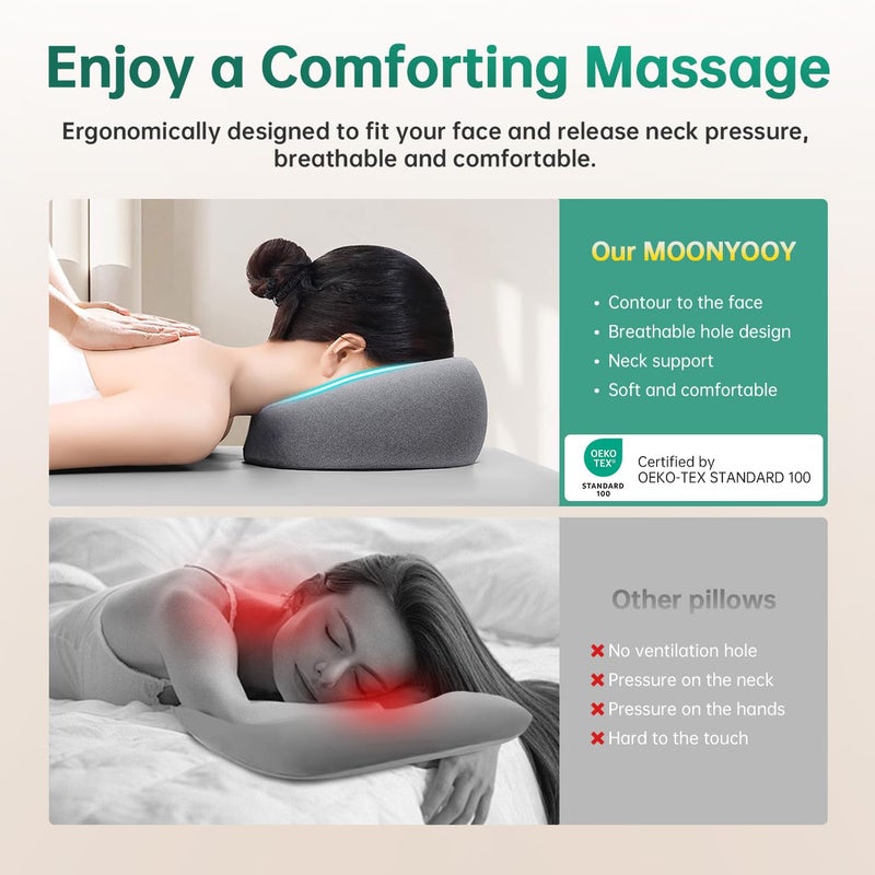 MOONYOOY Face Down Pillow with Face Cradle Pad, Massage Headrest for Bed, BBL Pillow After Surgery Post Eye Surgery Vitrectomy Recovery - Comfortable Support for Faster Healing & Pain Relief - Image 3